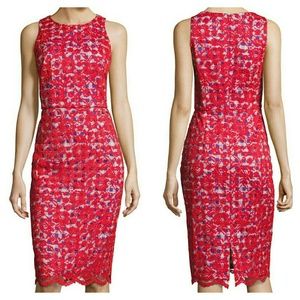 NWT, Maggy London Red Lace Blue Gingham Dress